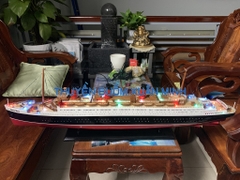 Mô Hình Du Thuyền Đại Dương QUEEN MARRY 1 (Đèn LED Màu) - Sang Trọng Tinh Tế | Gỗ Tự Nhiên | Thân 100cm