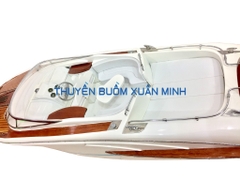 Mô Hình Tàu Cano Đua Sang Trọng Riva Rama | Gỗ Tự Nhiên | Thân 93cm (Sơn Trắng)
