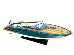 Mô Hình Tàu Cano Đua Sang Trọng Riva Rama | Gỗ Tự Nhiên | Thân 70cm (Sơn Xanh)