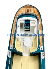 Mô Hình Tàu Cano Đua Sang Trọng Riva Rama | Gỗ Tự Nhiên | Thân 70cm (Sơn Xanh)