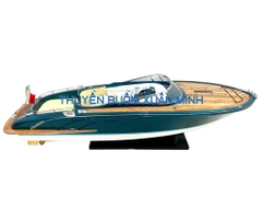 Mô Hình Tàu Cano Đua Sang Trọng Riva Rama | Gỗ Tự Nhiên | Thân 70cm (Sơn Xanh)