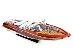 Mô Hình Tàu Cano Đua Sang Trọng Riva Aquarama | Gỗ Tự Nhiên | Thân 53cm (Sofa Trắng)