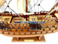 Mô Hình Thuyền Chiến Hạm Hoàng Gia San Felipe (Tàu Cổ Chiến Hạm Tây Ban Nha) | Hàng Xuất Khẩu - Gỗ Căm Xe | Thân 43cm