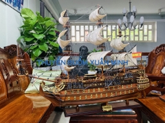 Mô Hình Thuyền Chiến Hạm Hoàng Gia San Felipe (Tàu Cổ Chiến Hạm Tây Ban Nha) | Hàng Xuất Khẩu - Gỗ Căm Xe | Thân 80cm