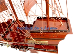 Thuyền Buồm Gỗ Mô Hình Thuyền Thám Hiểm Santa Maria | Gỗ Tràm | Thân 80cm