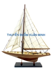 Mô Hình Du Thuyền Gỗ Phong Thuỷ Shamrock | Gỗ Tự Nhiên | Thân 50cm (Phủ PU)