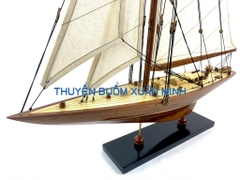 Mô Hình Du Thuyền Gỗ Phong Thuỷ Shamrock | Gỗ Tự Nhiên | Thân 50cm (Phủ PU)