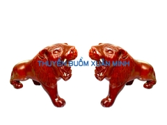Cặp Tượng Sư Tử Gỗ Phong Thuỷ L2 | Gỗ Tràm nguyên khối | Size Trung