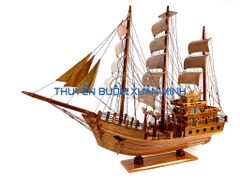 Thuyền Buồm Gỗ Mô Hình Tàu Đánh Cá Thái Lan - Loại Đẹp - Gỗ Tràm | Thân 100cm