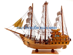 Thuyền Buồm Gỗ Mô Hình Tàu Đánh Cá Thái Lan - Loại Đẹp - Gỗ Tràm | Thân 100cm