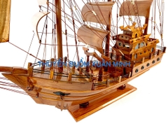 Thuyền Buồm Gỗ Mô Hình Tàu Đánh Cá Thái Lan - Loại Đẹp - Gỗ Tràm | Thân 100cm