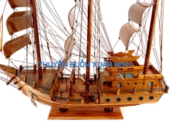 Thuyền Buồm Gỗ Mô Hình Tàu Đánh Cá Thái Lan - Loại Đẹp - Gỗ Tràm | Thân 100cm
