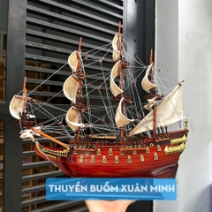 Mô Hình Thuyền Chiến Hạm Hoàng Gia HMS Wasa - Tàu Cổ Chiến Hạm Thuỵ Điển - Hàng Xuất Khẩu - Gỗ Căm Xe - Dài 47cm