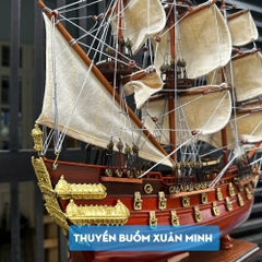 Mô Hình Thuyền Chiến Hạm Hoàng Gia HMS Wasa - Tàu Cổ Chiến Hạm Thuỵ Điển - Hàng Xuất Khẩu - Gỗ Căm Xe - Dài 47cm