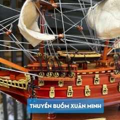 Mô Hình Thuyền Chiến Cổ HMS Wasa - Tàu Cổ Chiến Hạm Thuỵ Điển - Hàng Xuất Khẩu - Gỗ Căm Xe - Dài 47cm