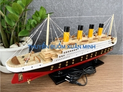 Mô Hình Tàu Thuỷ RMS Titanic - Trưng Bày Sang Trọng - Gỗ Tự Nhiên - Dài 60cm - Đèn LED Màu