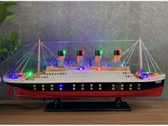 Mô Hình Tàu Thuỷ RMS Titanic - Trưng Bày Sang Trọng - Gỗ Tự Nhiên - Dài 60cm - Đèn LED Màu