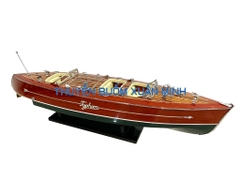 Mô Hình Tàu Cano Đua Sang Trọng Riva Typhoon | Gỗ Tự Nhiên | Thân 70cm (Sơn Đỏ_Xanh)