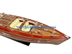 Mô Hình Tàu Cano Đua Sang Trọng Riva Typhoon | Gỗ Tự Nhiên | Thân 70cm (Sơn Đỏ_Xanh)