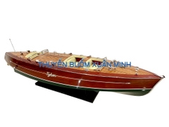 Mô Hình Tàu Cano Đua Sang Trọng Riva Typhoon | Gỗ Tự Nhiên | Thân 95cm (Sơn Đỏ_Xanh)