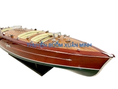 Mô Hình Tàu Cano Đua Sang Trọng Riva Typhoon | Gỗ Tự Nhiên | Thân 95cm (Sơn Đỏ_Xanh)