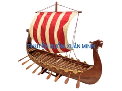 Mô Hình Thuyền Cổ Viking - Gỗ Tự Nhiên - Dài 100cm