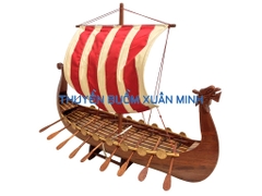 Mô Hình Thuyền Cổ Viking | Gỗ Tự Nhiên | Thân 80cm