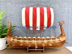 Mô Hình Thuyền Cổ Viking - Gỗ Tự Nhiên - Dài 100cm