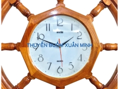 Mô Hình Bánh Lái Tàu Gỗ Đồng Hồ Treo Tường | Gỗ Căm Xe | Đường Kính 100cm