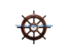 Mô Hình Bánh Lái Tàu Gỗ Đồng Hồ Treo Tường | Gỗ Cẩm Lai | Đường Kính 40cm
