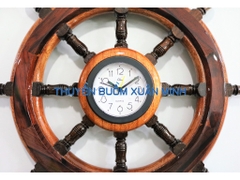 Mô Hình Bánh Lái Tàu Gỗ Đồng Hồ Treo Tường | Gỗ Cẩm Lai | Đường Kính 40cm