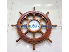 Mô Hình Bánh Lái Tàu Gỗ Đồng Hồ Treo Tường | Gỗ Cẩm Lai | Đường Kính 50cm