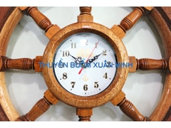 Mô Hình Bánh Lái Tàu Gỗ Đồng Hồ Treo Tường | Gỗ Cẩm Lai | Đường Kính 60cm