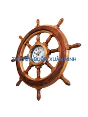 Mô Hình Bánh Lái Tàu Gỗ Đồng Hồ Treo Tường | Gỗ Cẩm Lai | Đường Kính 60cm