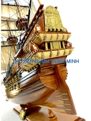 Mô Hình Thuyền Chiến Hạm Hoàng Gia HMS Wasa (Tàu Cổ Chiến Hạm Thuỵ Điển) | Hàng Xuất Khẩu - Gỗ Căm Xe | Thân 90cm