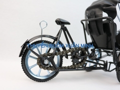 Mô Hình Xe Xích Lô Sắt Trang Trí | Size Lớn 28cm (Sơn Đen)