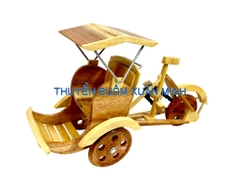 Mô Hình Xe Xích Lô Trang Trí | Size Lớn 28cm (Gỗ Tự Nhiên)