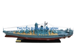 Mô Hình Tàu Chiến Hạm Gỗ YAMATO (Sơn Màu) | Gỗ Tự Nhiên | Thân 120cm