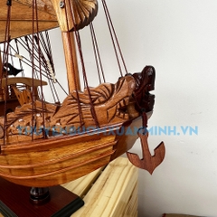Mô hình thuyền buồm gỗ - Mô hình thuyền Rồng Hạ Long - Gỗ Tràm - Chiều dài 60cm