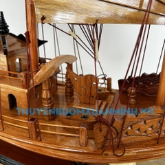 Mô hình thuyền buồm gỗ - Mô hình thuyền Rồng Hạ Long - Gỗ Tràm - Chiều dài 60cm