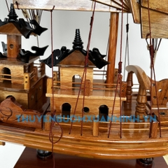Mô hình thuyền buồm gỗ thuận buồm xuôi gió - Mô hình thuyền Rồng Hạ Long - Gỗ Tràm - Chiều dài 60cm