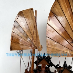 Mô hình thuyền buồm gỗ thuận buồm xuôi gió - Mô hình thuyền Rồng Hạ Long - Gỗ Tràm - Chiều dài 60cm