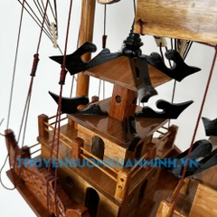 Mô hình thuyền buồm gỗ thuận buồm xuôi gió - Mô hình thuyền Rồng Hạ Long - Gỗ Tràm - Chiều dài 60cm