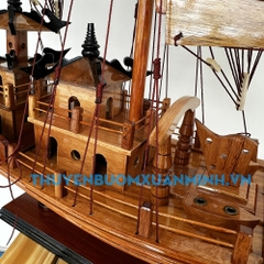 Mô hình thuyền buồm gỗ thuận buồm xuôi gió - Mô hình thuyền Rồng Hạ Long - Gỗ Tràm - Chiều dài 60cm
