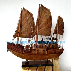 Mô hình thuyền buồm gỗ thuận buồm xuôi gió - Mô hình thuyền Rồng Hạ Long - Gỗ Tràm - Chiều dài 60cm