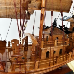 Mô hình thuyền buồm gỗ thuận buồm xuôi gió - Mô hình thuyền Rồng Hạ Long - Gỗ Tràm - Chiều dài 60cm