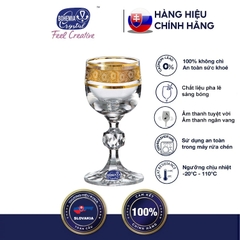 Bộ 6 ly uống rượu mạnh pha lê 050 ml mạ vàng 24k Tiệp Khắc
