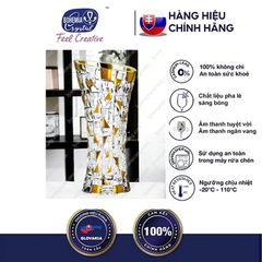 Bình bông pha lê bohemia mạ vàng họa tiết kim cương