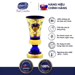 Bình mạ vàng 8151 Pha lê màu, đắp nổi 6 chùm hoa cổ điển