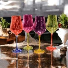 Bộ 4 ly vang Limosa màu 400ml Bohemia Crystal